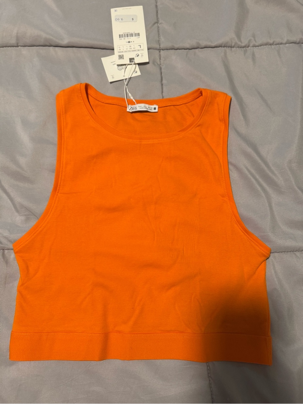 ZARA Bright Orange Cropped Tank